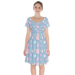 Baby Pattern Short Sleeve Bardot Dress by snowwhitegirl