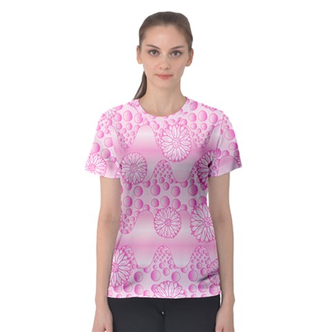 Amoebaflowerspink Women s Sport Mesh Tee by CosmicEsoteric