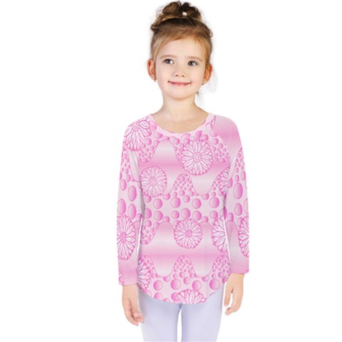 Amoebaflowerspink Kids  Long Sleeve Tee by CosmicEsoteric