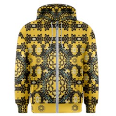 Ornate Circulate Is Festive In A Flower Wreath Decorative Men s Zipper Hoodie by pepitasart