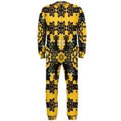 Ornate Circulate Is Festive In A Flower Wreath Decorative Onepiece Jumpsuit (men)  by pepitasart