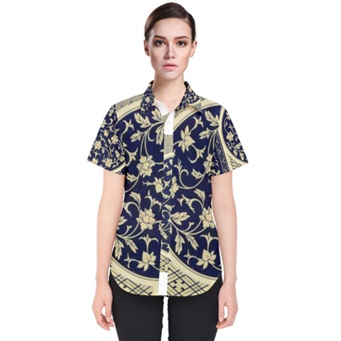 Background Vintage Japanese Women s Short Sleeve Shirt by Nexatart