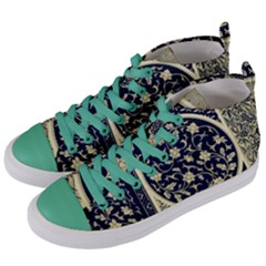 Background Vintage Japanese Women s Mid-top Canvas Sneakers