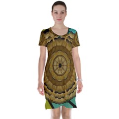 Kaleidoscope Dream Illusion Short Sleeve Nightdress by Nexatart