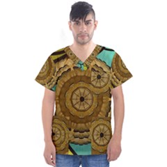 Kaleidoscope Dream Illusion Men s V-neck Scrub Top