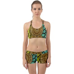 Kaleidoscope Dream Illusion Back Web Sports Bra Set by Nexatart