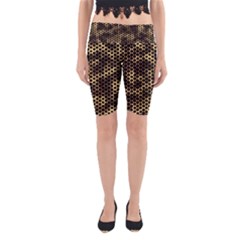 Honeycomb Beehive Nature Yoga Cropped Leggings by Nexatart