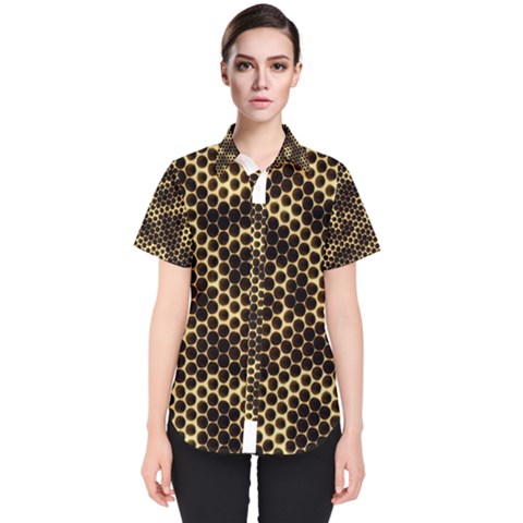 Honeycomb Beehive Nature Women s Short Sleeve Shirt by Nexatart