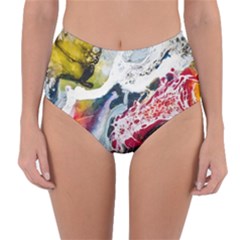 Abstract Art Detail Painting Reversible High-waist Bikini Bottoms