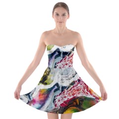 Abstract Art Detail Painting Strapless Bra Top Dress by Nexatart