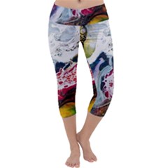 Abstract Art Detail Painting Capri Yoga Leggings by Nexatart