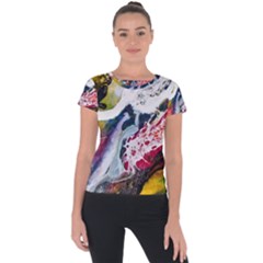 Abstract Art Detail Painting Short Sleeve Sports Top 