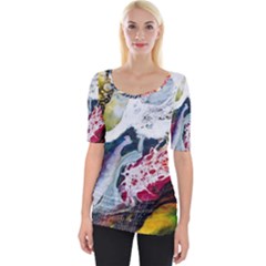 Abstract Art Detail Painting Wide Neckline Tee