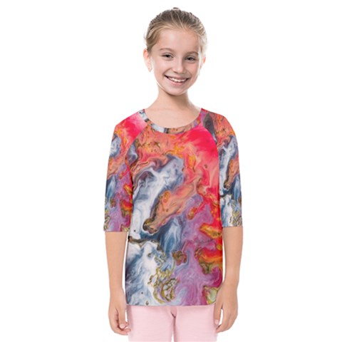 Art Abstract Macro Kids  Quarter Sleeve Raglan Tee by Nexatart