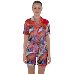 Art Abstract Macro Satin Short Sleeve Pyjamas Set by Nexatart