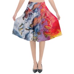 Art Abstract Macro Flared Midi Skirt by Nexatart