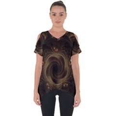 Beads Fractal Abstract Pattern Cut Out Side Drop Tee