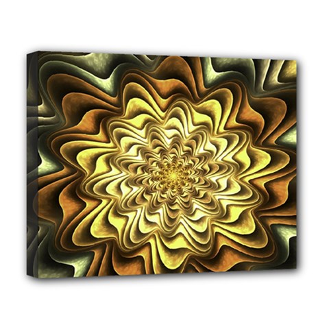 Fractal Flower Petals Gold Deluxe Canvas 20  X 16   by Nexatart