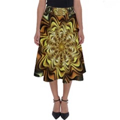 Fractal Flower Petals Gold Perfect Length Midi Skirt by Nexatart