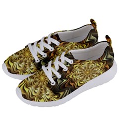 Fractal Flower Petals Gold Women s Lightweight Sports Shoes