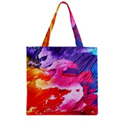 Abstract Art Background Paint Zipper Grocery Tote Bag by Nexatart