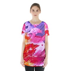 Abstract Art Background Paint Skirt Hem Sports Top