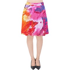 Abstract Art Background Paint Velvet High Waist Skirt