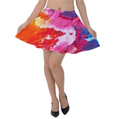 Abstract Art Background Paint Velvet Skater Skirt