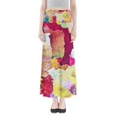 Art Detail Abstract Painting Wax Full Length Maxi Skirt by Nexatart