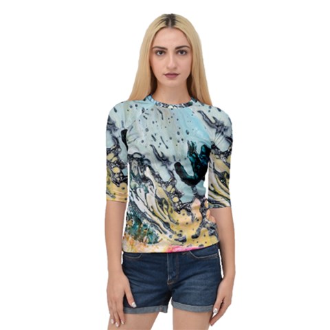 Abstract Structure Background Wax Quarter Sleeve Raglan Tee by Nexatart