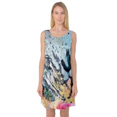 Abstract Structure Background Wax Sleeveless Satin Nightdress by Nexatart