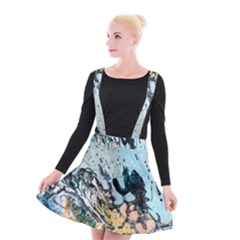 Abstract Structure Background Wax Suspender Skater Skirt by Nexatart