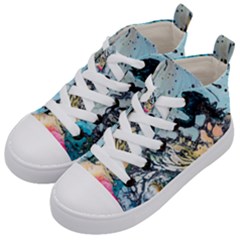 Abstract Structure Background Wax Kid s Mid-top Canvas Sneakers by Nexatart