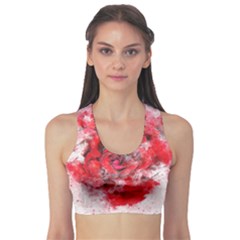 Flower Roses Heart Art Abstract Sports Bra by Nexatart