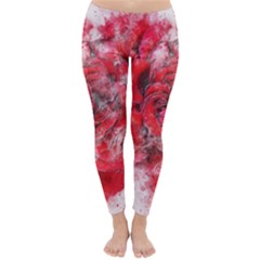 Flower Roses Heart Art Abstract Classic Winter Leggings by Nexatart