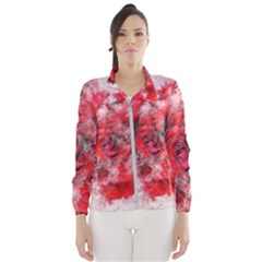 Flower Roses Heart Art Abstract Wind Breaker (women) by Nexatart