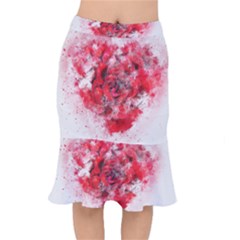 Flower Roses Heart Art Abstract Mermaid Skirt by Nexatart