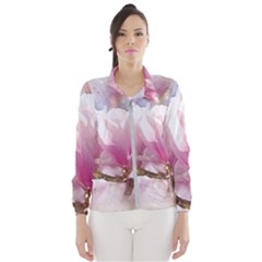 Flowers Magnolia Art Abstract Wind Breaker (women) by Nexatart