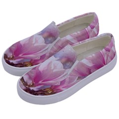 Flowers Magnolia Art Abstract Kids  Canvas Slip Ons