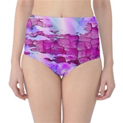 Background Crack Art Abstract High-waist Bikini Bottoms by Nexatart