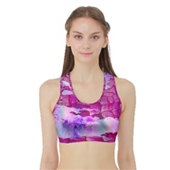 Background Crack Art Abstract Sports Bra With Border by Nexatart