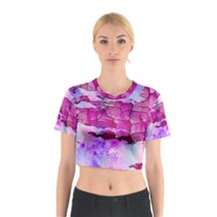 Background Crack Art Abstract Cotton Crop Top