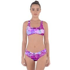 Background Crack Art Abstract Criss Cross Bikini Set by Nexatart