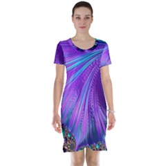 Abstract Fractal Fractal Structures Short Sleeve Nightdress