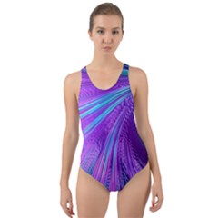 Abstract Fractal Fractal Structures Cut-out Back One Piece Swimsuit