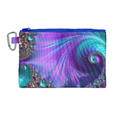 Abstract Fractal Fractal Structures Canvas Cosmetic Bag (large) by Nexatart