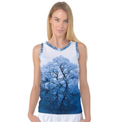 Nature Inspiration Trees Blue Women s Basketball Tank Top by Nexatart