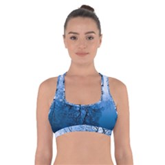 Nature Inspiration Trees Blue Cross Back Sports Bra by Nexatart