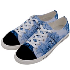 Nature Inspiration Trees Blue Women s Low Top Canvas Sneakers