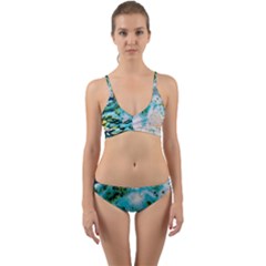 Abstract Art Modern Detail Macro Wrap Around Bikini Set